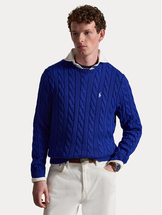 Polo Ralph Lauren Sweter 710775885544 Niebieski Regular Fit