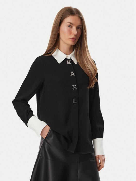 KARL LAGERFELD Koszula B4W11010 Czarny Regular Fit