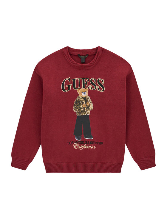 Guess Sweter J6BR05 Z1339 Czerwony Regular Fit