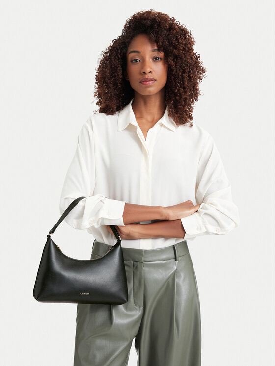 Calvin Klein Torebka Foil Logo Small Shoulder Bag LV04F3890G Czarny