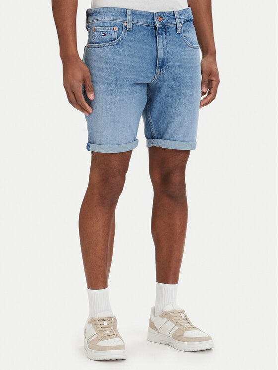 Tommy Jeans Szorty jeansowe Scanton DM0DM22981 Niebieski Slim Fit