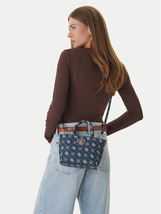 Guess Torebka Emelie Logo Mini HWGP99 28750 Granatowy