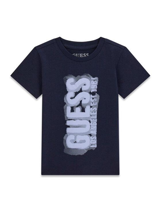 Guess T-Shirt N6RI11 K8HM4 Granatowy Regular Fit