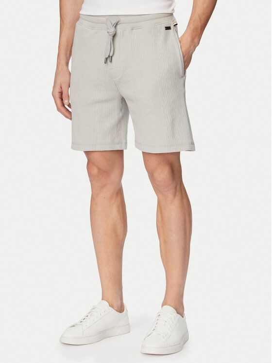 BOSS Szorty sportowe Structure 50540581 Szary Regular Fit