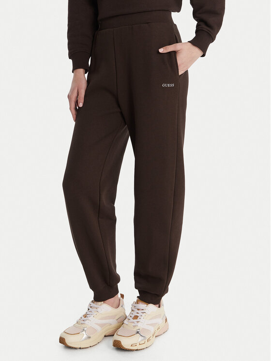 Guess Spodnie dresowe V6RB15 K9V31 Brązowy Regular Fit