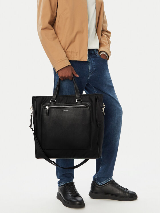 Calvin Klein Torebka Ssnl Raised Logo Tote LV04D3502G Czarny