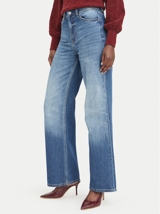 Guess Jeansy W6YA1A D1339 Niebieski Wide Leg
