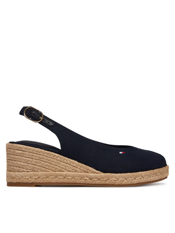 Tommy Hilfiger Espadryle Mid Wedge Espad Slingback FW0FW09228 Granatowy