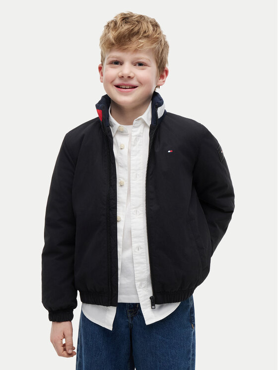 Tommy Hilfiger Kurtka przejściowa Essential KB0KB10451 Czarny Regular Fit