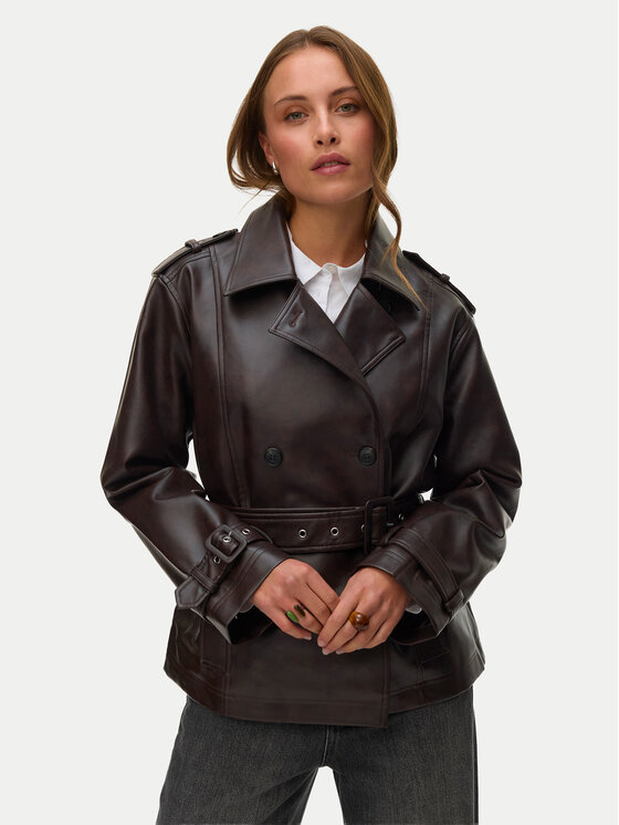 Vero Moda Kurtka z imitacji skóry Gabby 10348783 Brązowy ciemny Regular Fit