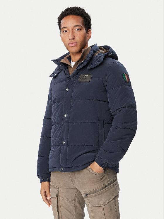 Aeronautica Militare Kurtka zimowa 262AB3072UCT04358 Granatowy Regular Fit