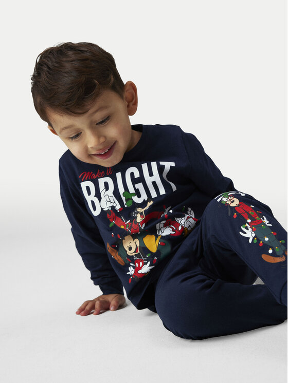 NAME IT Piżama Mickey 13234179 Granatowy Regular Fit