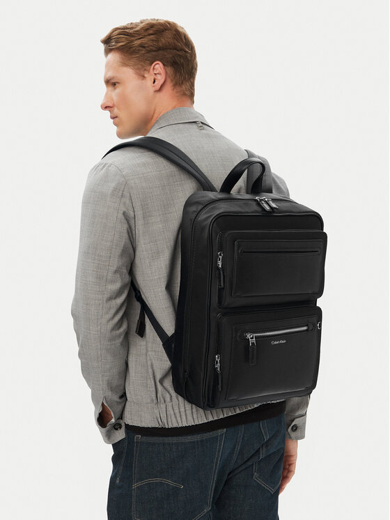 Calvin Klein Plecak Ssnl Raised Logo Double Pocket B LV04D3498G Czarny
