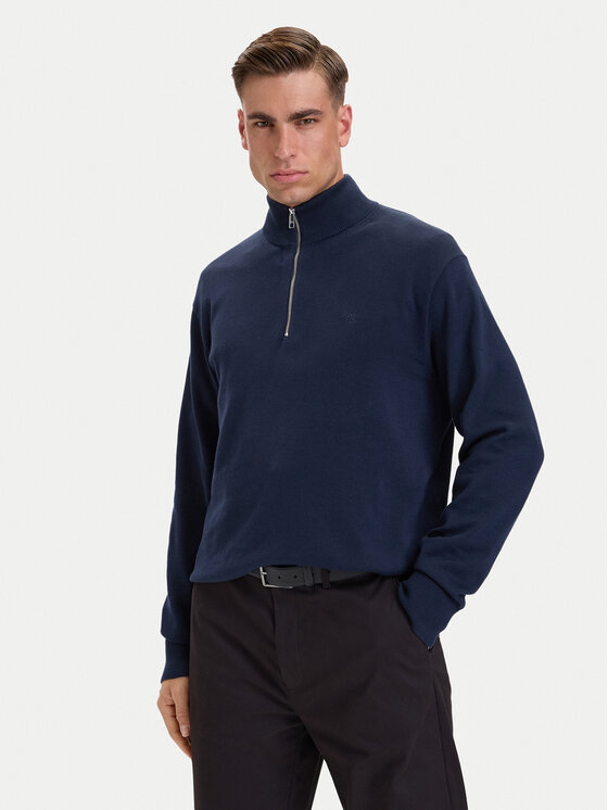 Calvin Klein Sweter LV040BM356 Granatowy Regular Fit