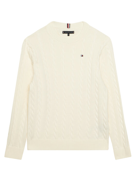 Tommy Hilfiger Sweter KB0KB09753 Biały Regular Fit