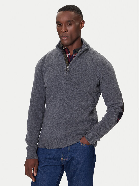 Barbour Sweter Holden MKN0837GY53 Szary Regular Fit