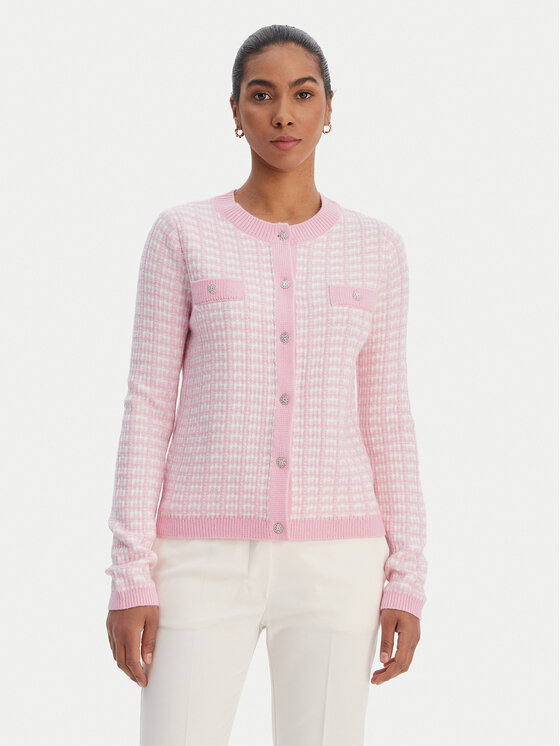 Morgan Kardigan 251-MORESA Różowy Slim Fit