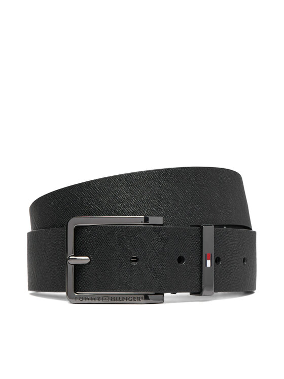 Tommy Hilfiger Pasek Oliver Saffiano 3.5 AM0AM14573 Czarny