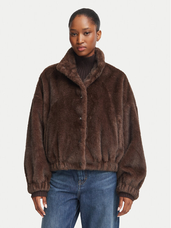 Weekend Max Mara Futro Anemone 2625086021 Brązowy ciemny Regular Fit