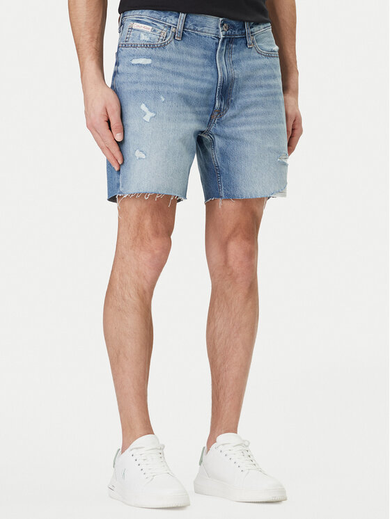 Calvin Klein Jeans Szorty jeansowe LV04RF790G Niebieski Slim Fit