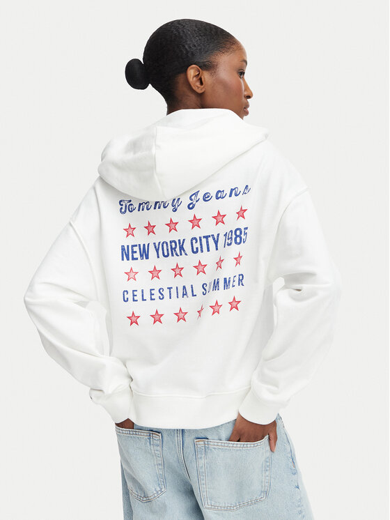Tommy Jeans Bluza Star Novelty DW0DW23484 Biały Boxy Fit