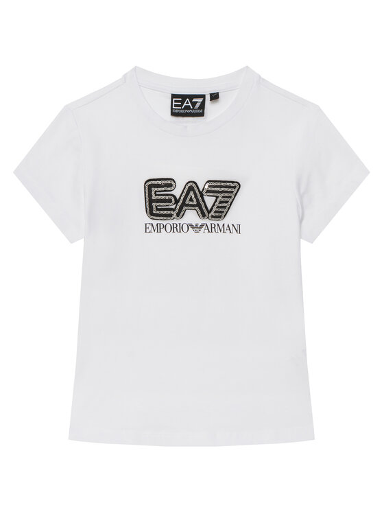 EA7 Emporio Armani T-Shirt 7G000257 AF10373 U0002 Biały Slim Fit