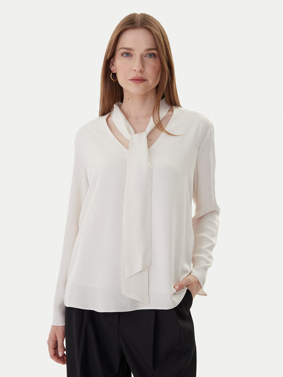Armani Exchange Bluzka XW000732 AF16122 U1003 Écru Loose Fit