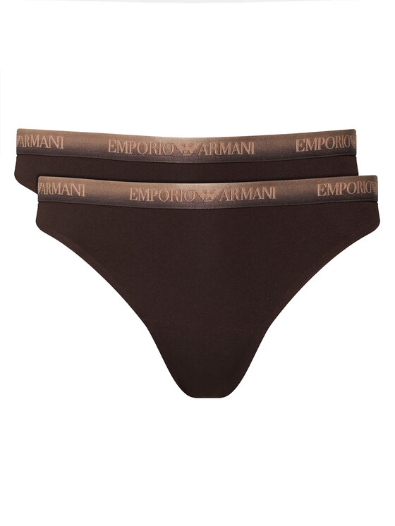 Emporio Armani Underwear Komplet stringów EW000402 AF25572 U6279 Brązowy ciemny