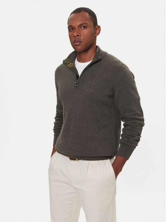 Barbour Sweter Half Zip MKN1074OL91 Zielony Regular Fit