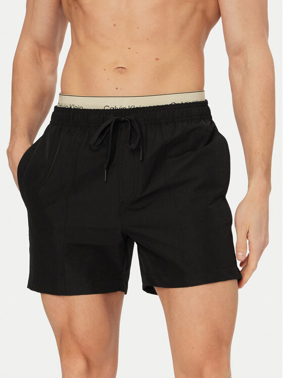 Calvin Klein Swimwear Szorty kąpielowe LV00N61017 Czarny Regular Fit
