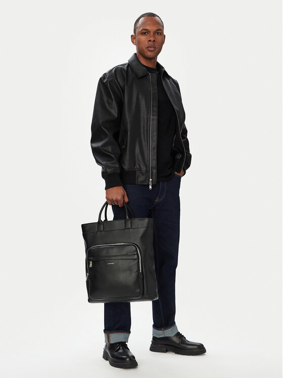 Calvin Klein Torebka Raised Tote LV04D3494G Czarny