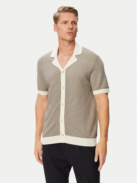 BOSS Koszula H-Lomare 50570555 Beżowy Regular Fit