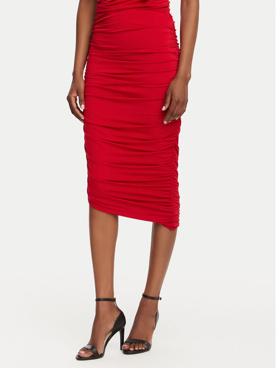ACCESS FASHION Spódnica ołówkowa 63-6001-326 Czerwony Slim Fit