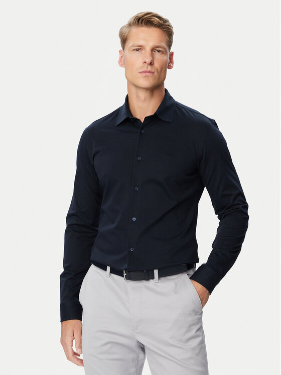BOSS Koszula Mysoft 50519748 Granatowy Regular Fit