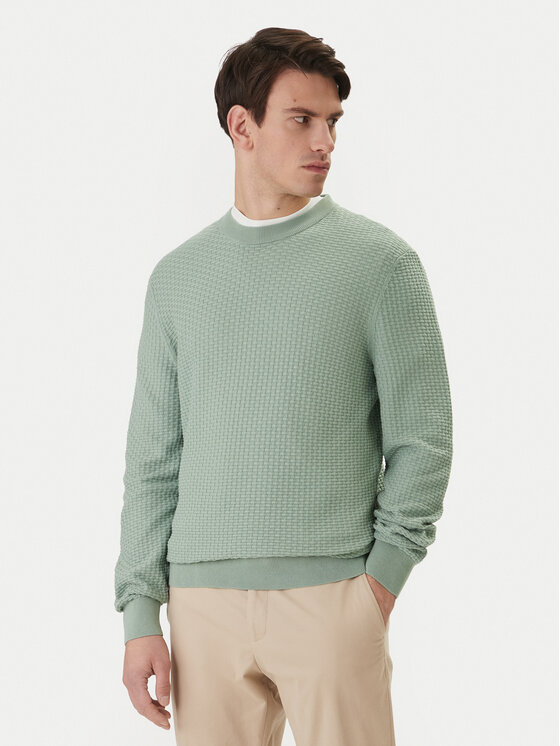 BOSS Sweter H-Imberto 50545283 Zielony Regular Fit