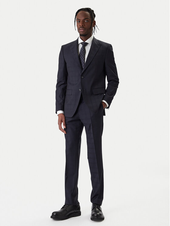 BOSS Garnitur H-Huge 50557259 Granatowy Slim Fit