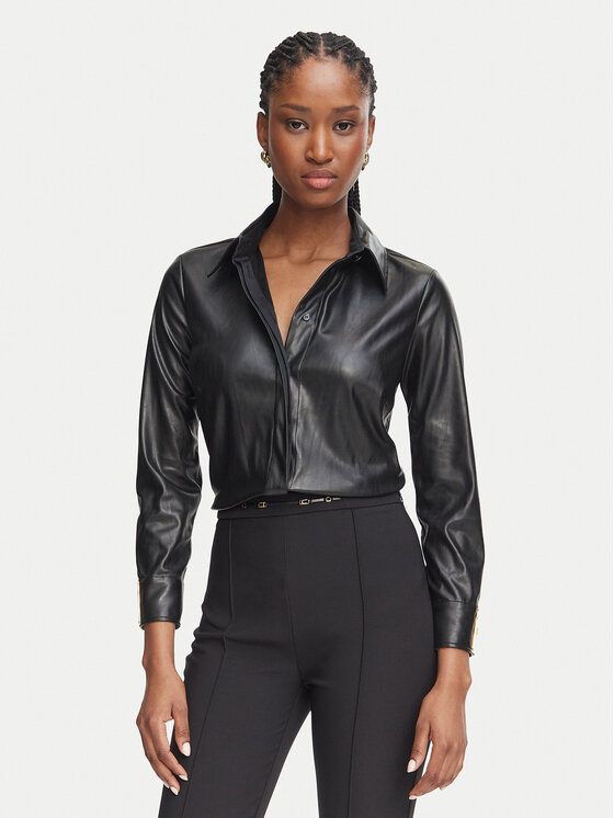 Elisabetta Franchi Koszula CA-195-66E2-V400 Czarny Regular Fit