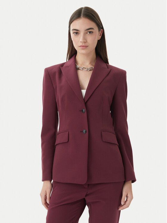 HUGO Marynarka Asmalla-1 50533901 Bordowy Slim Fit
