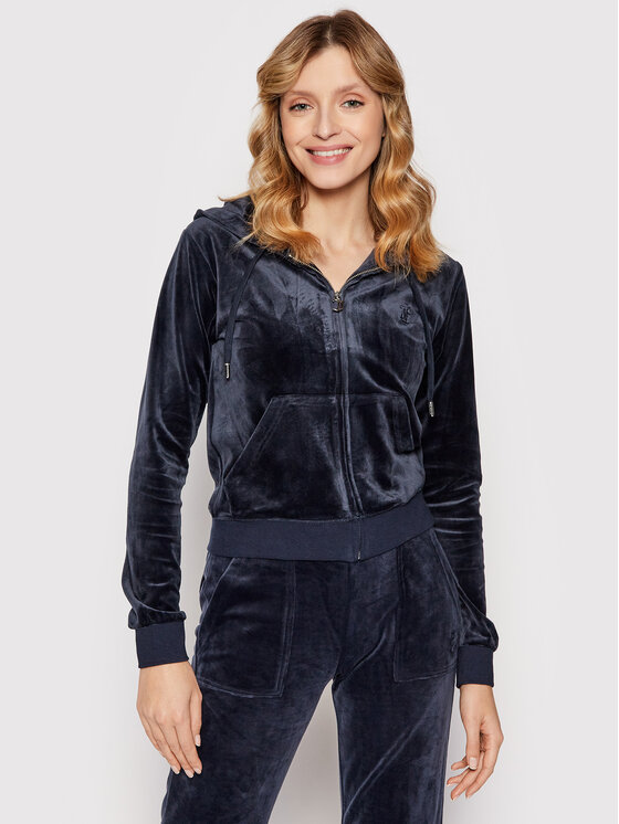 Juicy Couture Bluza Robertson JCAP176 Granatowy Slim Fit