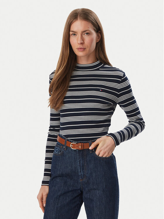 Tommy Hilfiger Bluzka Cody WW0WW47307 Granatowy Slim Fit