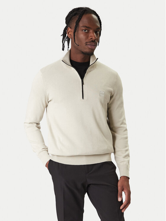 BOSS Sweter Kanobix 50527585 Beżowy Regular Fit
