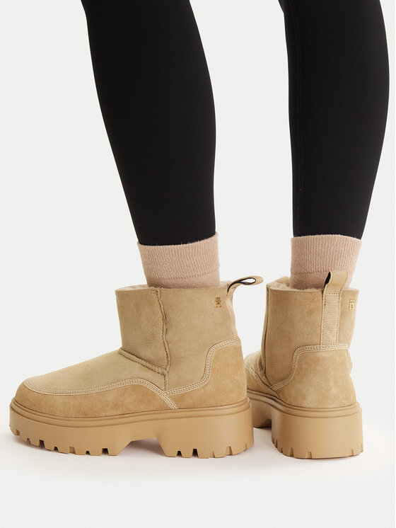 Tommy Hilfiger Śniegowce Real Shearling Pullon FW0FW08997 Beżowy