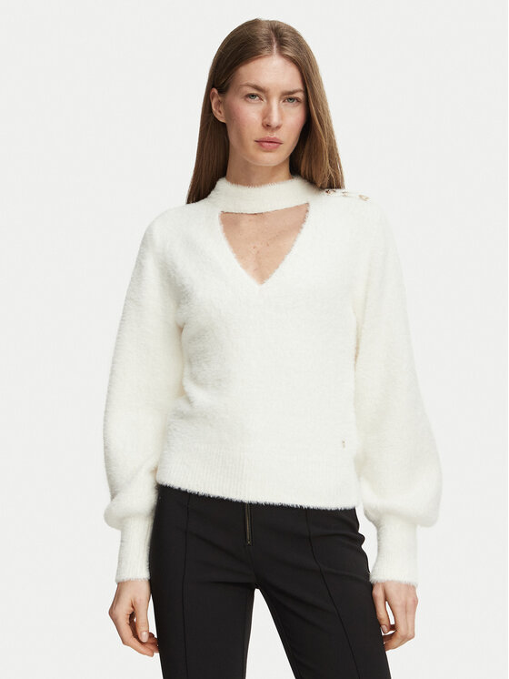 Guess Sweter W6BR74 Z1761 Kremowy Regular Fit