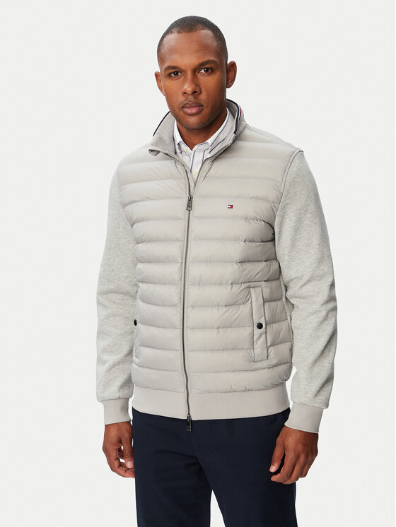 Tommy Hilfiger Kurtka przejściowa Mix Media Ess MW0MW41329 Szary jasny Regular Fit