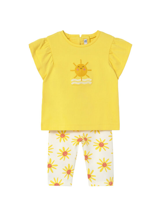 Mayoral Komplet t-shirt i legginsy 1751 Żółty Regular Fit