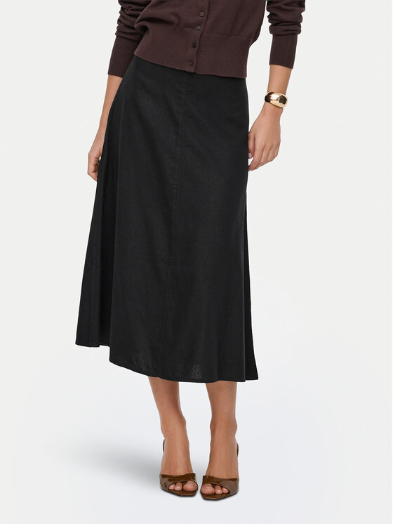 ONLY Spódnica midi Goa 15363690 Czarny Regular Fit