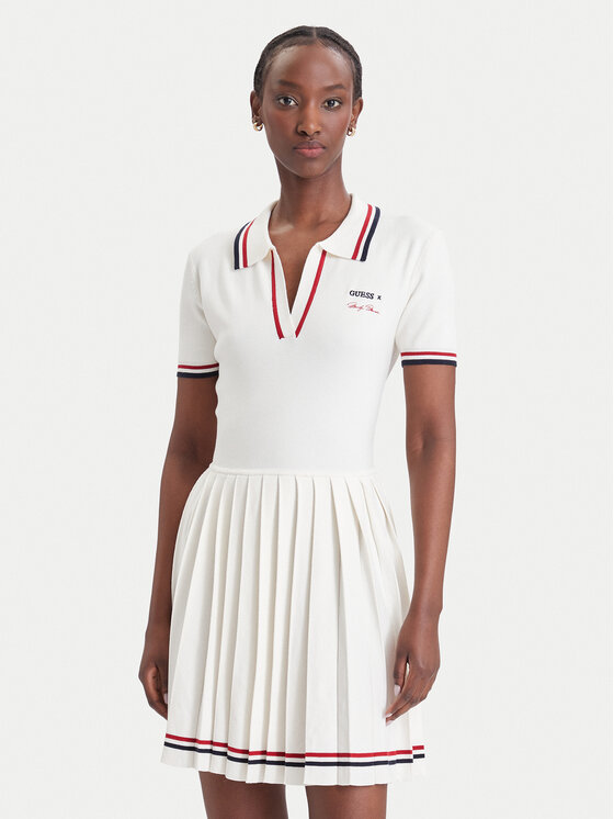 Guess Sukienka dzianinowa W6BK98 Z2277 Kremowy Regular Fit