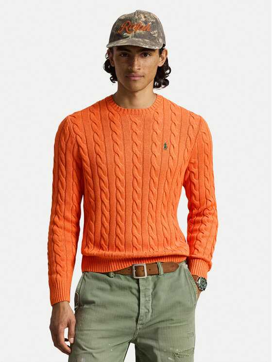Polo Ralph Lauren Sweter 710775885551 Pomarańczowy Regular Fit