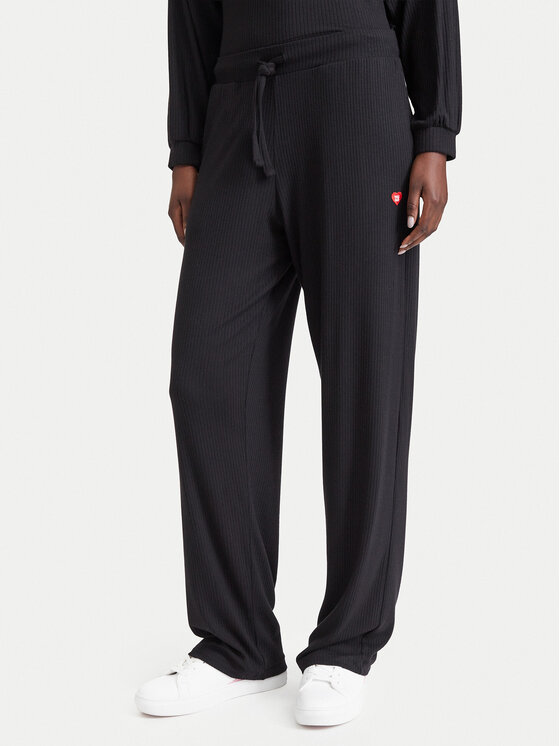 HUGO Spodnie dresowe Heart 50566660 Czarny Relaxed Fit