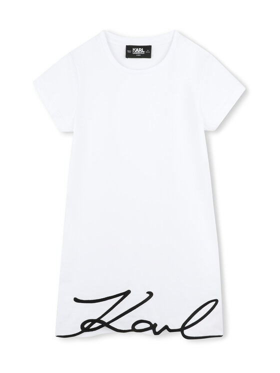 Karl Lagerfeld Kids Sukienka codzienna Z30454 D Biały Regular Fit
